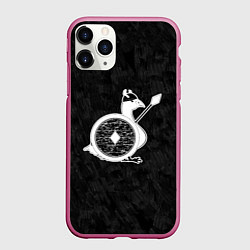 Чехол iPhone 11 Pro матовый Вооруженный гусь воин викинг, цвет: 3D-малиновый