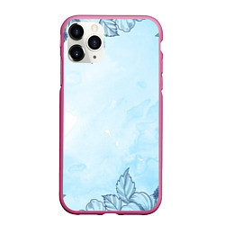 Чехол iPhone 11 Pro матовый Морозные узоры, цвет: 3D-малиновый