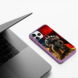 Чехол iPhone 11 Pro матовый Gears of War Маркус Феникс, цвет: 3D-фиолетовый — фото 2