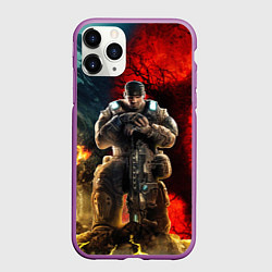 Чехол iPhone 11 Pro матовый Gears of War Маркус Феникс, цвет: 3D-фиолетовый