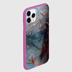 Чехол iPhone 11 Pro матовый Тёмно-серый туман и краски, цвет: 3D-фиолетовый — фото 2