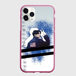 Чехол iPhone 11 Pro матовый Чонгук и его тень, цвет: 3D-малиновый