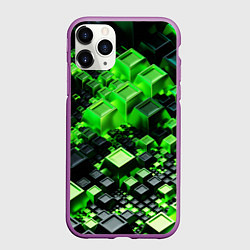 Чехол iPhone 11 Pro матовый Броня крипера из майнкрафт, цвет: 3D-фиолетовый