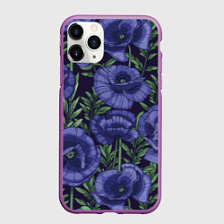 Чехол iPhone 11 Pro матовый Анемоны, цвет: 3D-фиолетовый