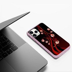 Чехол iPhone 11 Pro матовый Арт глаза красный и черный, цвет: 3D-розовый — фото 2