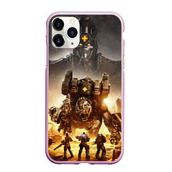 Чехол iPhone 11 Pro матовый Gears Tactics, цвет: 3D-розовый