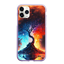 Чехол iPhone 11 Pro матовый Волшебное дерево желаний, цвет: 3D-светло-сиреневый