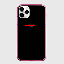 Чехол iPhone 11 Pro матовый Надпись Future loading, цвет: 3D-малиновый