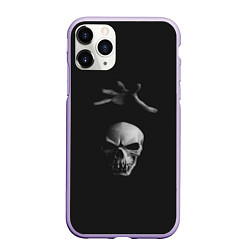 Чехол iPhone 11 Pro матовый Человеческий череп, цвет: 3D-светло-сиреневый
