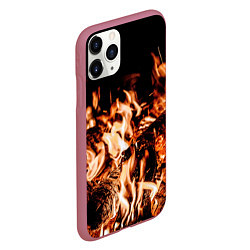 Чехол iPhone 11 Pro матовый Огонь-пламя, цвет: 3D-малиновый — фото 2