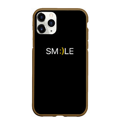 Чехол iPhone 11 Pro матовый Надпись smile, цвет: 3D-коричневый