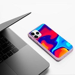 Чехол iPhone 11 Pro матовый Смесь красок ультрафиолет, цвет: 3D-розовый — фото 2