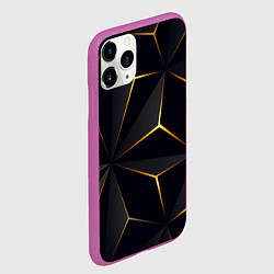 Чехол iPhone 11 Pro матовый Hexagon Line Smart, цвет: 3D-фиолетовый — фото 2
