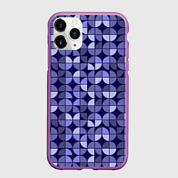 Чехол iPhone 11 Pro матовый Фиолетовая геометрия Ретро паттерн, цвет: 3D-фиолетовый