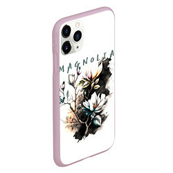 Чехол iPhone 11 Pro матовый Магнолия - акварельный стиль, цвет: 3D-розовый — фото 2