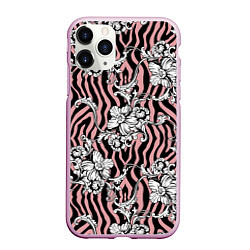 Чехол iPhone 11 Pro матовый Floral pattern - vanguard, цвет: 3D-розовый