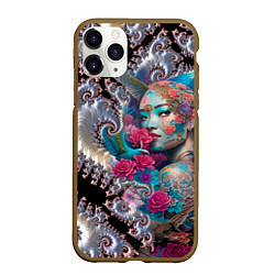 Чехол iPhone 11 Pro матовый Japanese beauty - irezumi, цвет: 3D-коричневый