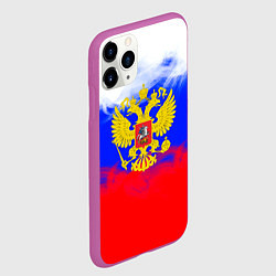 Чехол iPhone 11 Pro матовый Russia флаг герб, цвет: 3D-фиолетовый — фото 2