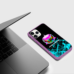Чехол iPhone 11 Pro матовый 6Ix9ine голубые брызги, цвет: 3D-фиолетовый — фото 2