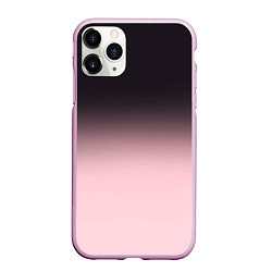 Чехол iPhone 11 Pro матовый Градиент: от черного к розовому, цвет: 3D-розовый