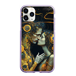Чехол iPhone 11 Pro матовый Gustav Klimt Cyberpunk, цвет: 3D-светло-сиреневый