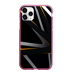 Чехол iPhone 11 Pro матовый Спортивная геометрия полосы, цвет: 3D-малиновый