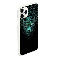 Чехол iPhone 11 Pro матовый Скандинавский тотемный волк, цвет: 3D-белый — фото 2