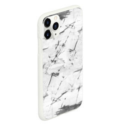 Чехол iPhone 11 Pro матовый Серый трещины тай-дай, цвет: 3D-белый — фото 2