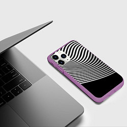 Чехол iPhone 11 Pro матовый Trendy raster pattern, цвет: 3D-фиолетовый — фото 2