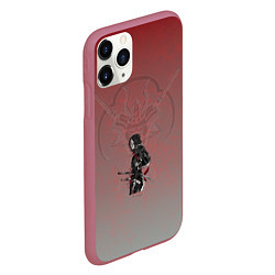 Чехол iPhone 11 Pro матовый Geisha X samurai, цвет: 3D-малиновый — фото 2