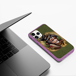 Чехол iPhone 11 Pro матовый Король обезьян Сунь Укун, цвет: 3D-фиолетовый — фото 2