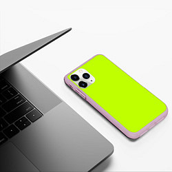 Чехол iPhone 11 Pro матовый Лайм цвет: однотонный лаймовый, цвет: 3D-розовый — фото 2