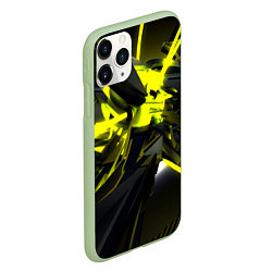 Чехол iPhone 11 Pro матовый Yellow gold abstraction, цвет: 3D-салатовый — фото 2