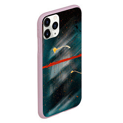 Чехол iPhone 11 Pro матовый Расплывчатые силуэты и краски, цвет: 3D-розовый — фото 2