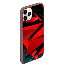 Чехол iPhone 11 Pro матовый Острые осколки красные, цвет: 3D-коричневый — фото 2