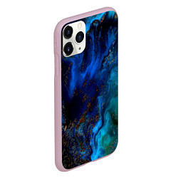 Чехол iPhone 11 Pro матовый Жидкие холодные краски, цвет: 3D-розовый — фото 2