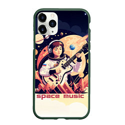 Чехол iPhone 11 Pro матовый Space music, цвет: 3D-темно-зеленый