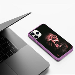 Чехол iPhone 11 Pro матовый Кратос орёт, цвет: 3D-фиолетовый — фото 2