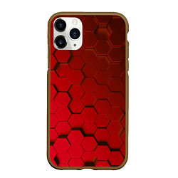 Чехол iPhone 11 Pro матовый Красные стальные плиты, цвет: 3D-коричневый