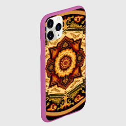 Чехол iPhone 11 Pro матовый Красивый паттерн ковра, цвет: 3D-фиолетовый — фото 2