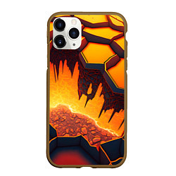 Чехол iPhone 11 Pro матовый Красная лава, цвет: 3D-коричневый