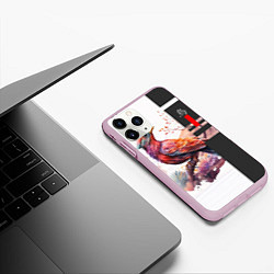 Чехол iPhone 11 Pro матовый Птичка на ветке, цвет: 3D-розовый — фото 2