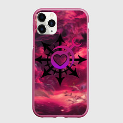Чехол iPhone 11 Pro матовый Метка хаоса Слаанеш, цвет: 3D-малиновый