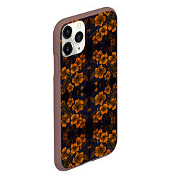 Чехол iPhone 11 Pro матовый Желто-оранжевые нежные цветы, цвет: 3D-коричневый — фото 2