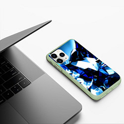 Чехол iPhone 11 Pro матовый Crystal blue form, цвет: 3D-салатовый — фото 2