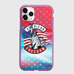 Чехол iPhone 11 Pro матовый American freedom, цвет: 3D-фиолетовый