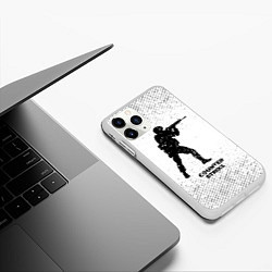 Чехол iPhone 11 Pro матовый Counter Strike с потертостями на светлом фоне, цвет: 3D-белый — фото 2