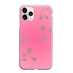 Чехол iPhone 11 Pro матовый Весенние узорные цветы, цвет: 3D-розовый