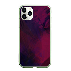 Чехол iPhone 11 Pro матовый Фиолетовый мазок, цвет: 3D-салатовый