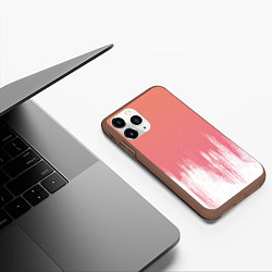 Чехол iPhone 11 Pro матовый Персиковый градиент с потертостями, цвет: 3D-коричневый — фото 2